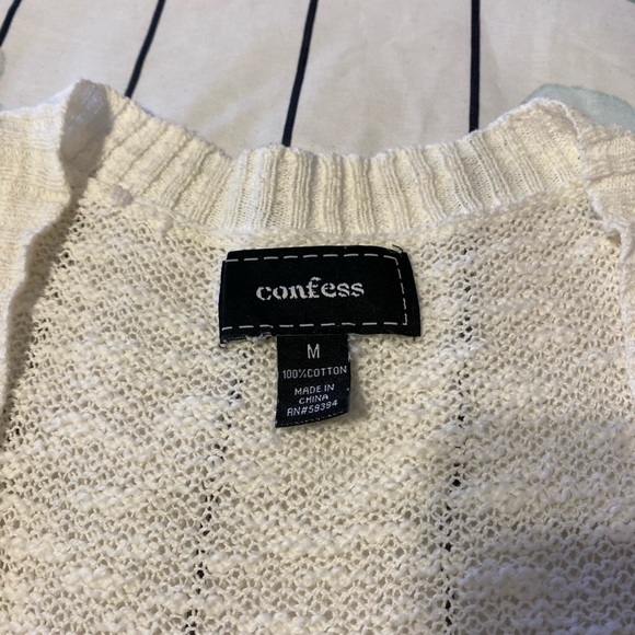 Ivory Hi-Low, Lace Edge Cardigan - Picture 4 of 9